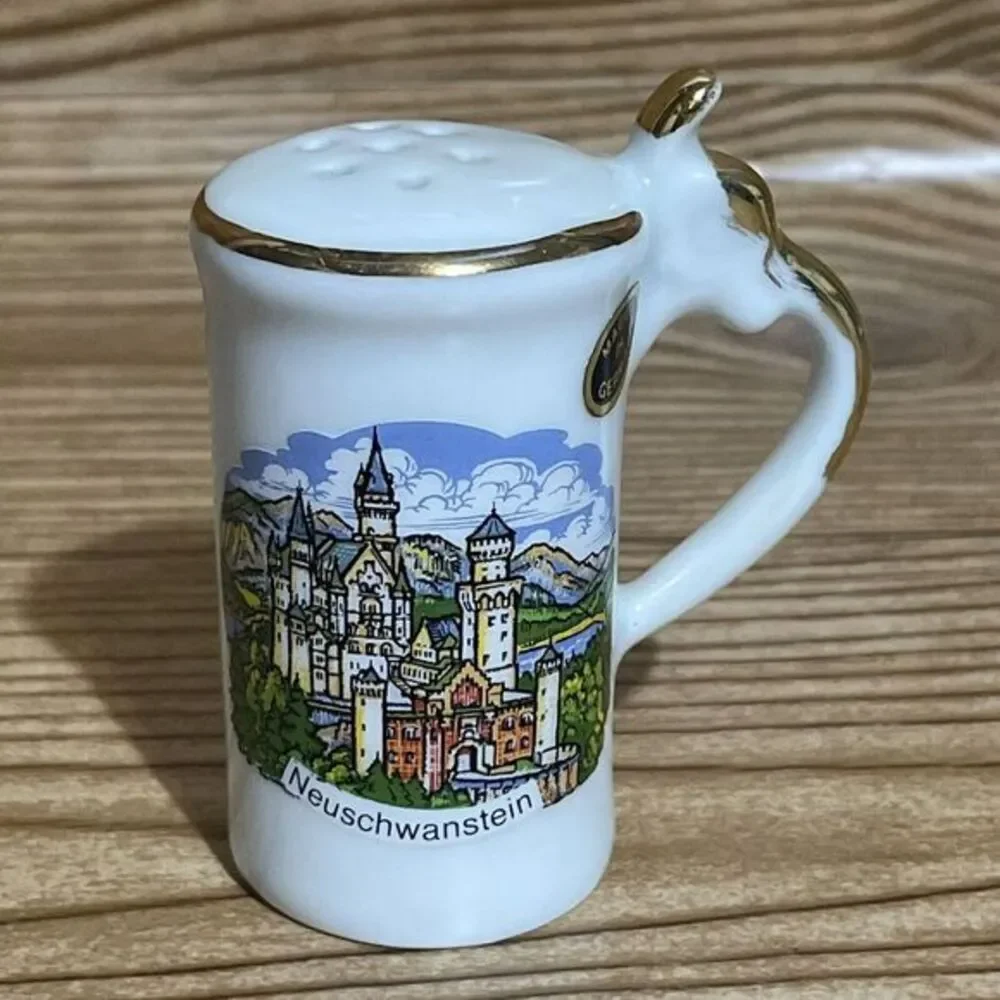Vintage Mini Beer Stein Salt & Pepper Shakers Made In Germany Neuschwanstein‎